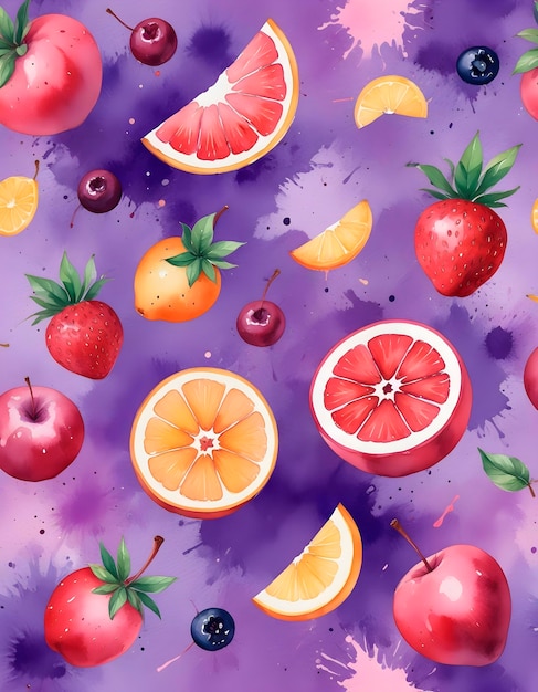 Free photo assortment of delicious watercolor fruits