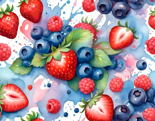 Free photo assortment of delicious watercolor fruits