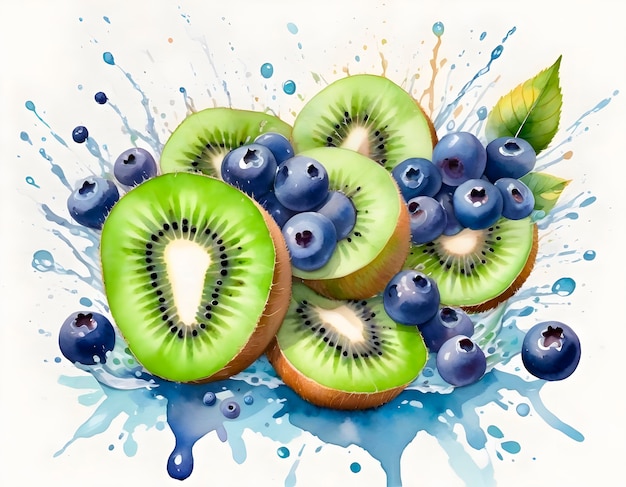 Free Photo assortment of delicious watercolor fruits