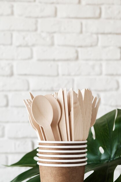 Assortment of eco friendly utensils