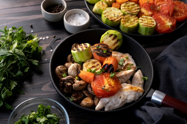 Assortment of grilled vegetable mix