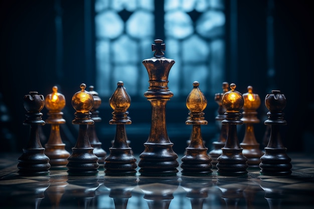 Free photo assortment of luxurious chess pieces