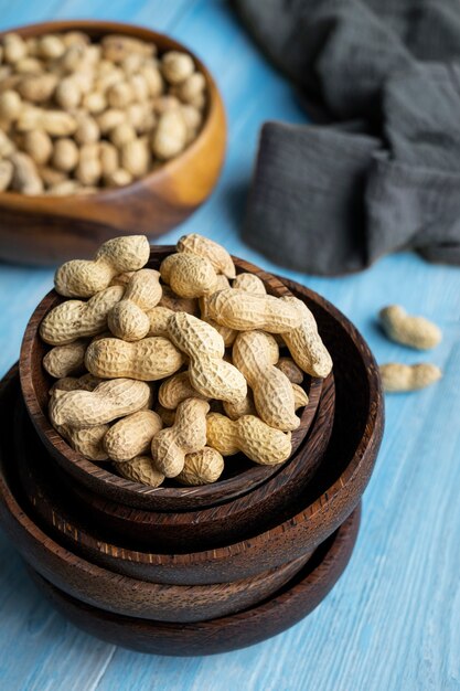 Assortment of peanuts with shells