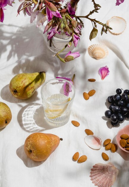 Assortment of picnic goodies on a blanket