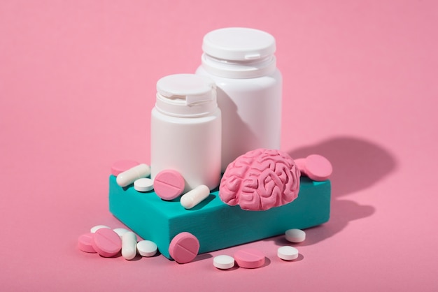 Assortment of pills for brain boost and memory improvement