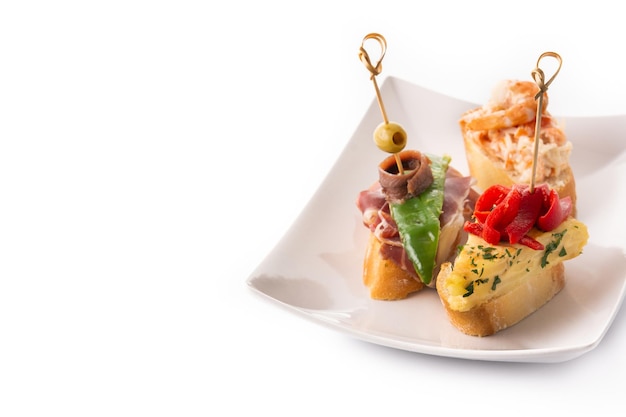 Free photo assortment of spanish pintxos