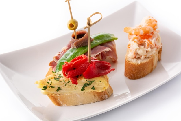 Assortment of Spanish pintxos