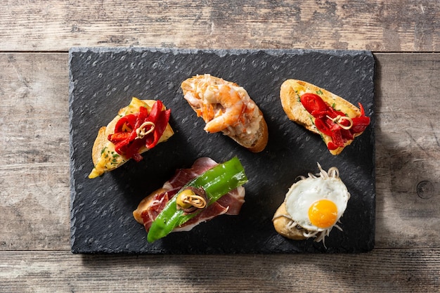 Assortment of Spanish pintxos