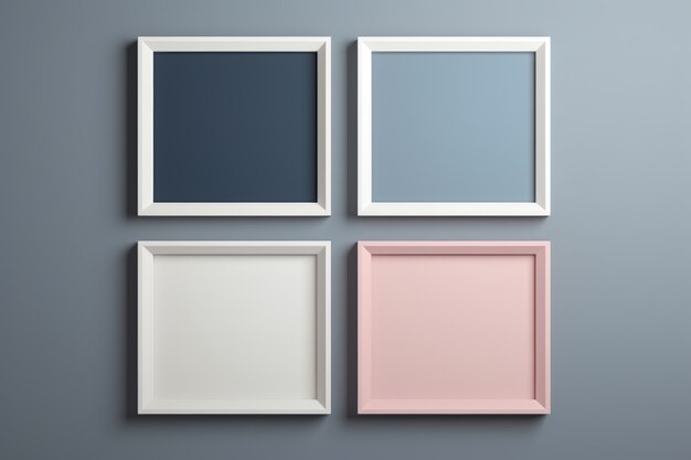 Assortment of square geometric frames