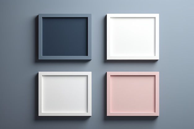 Assortment of square geometric frames