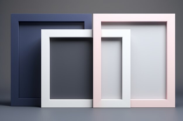 Assortment of square geometric frames