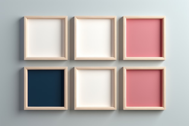 Assortment of square geometric frames