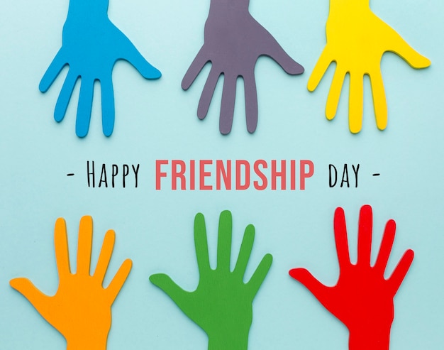 Assortment of still life friendship day elements