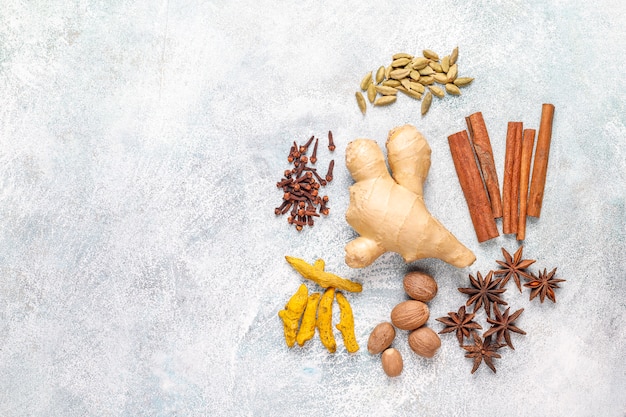 Free photo assortment of winter spices.