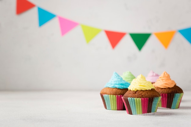 Free Photo assortment with tasty muffins for party