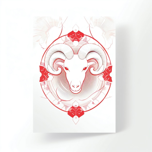 Free photo astrology concept with aries drawing