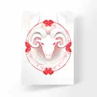 Free photo astrology concept with aries drawing