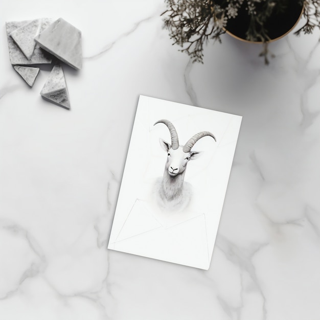 Free photo astrology concept with aries drawing