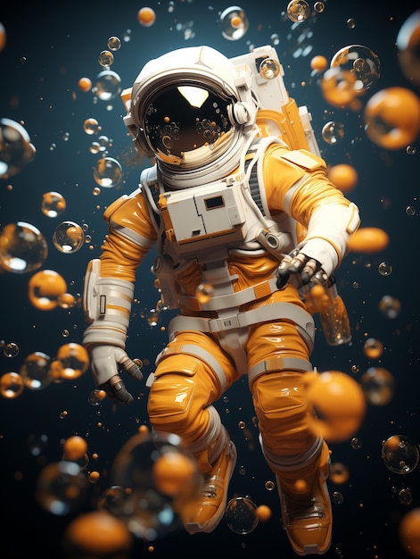 Astronaut diving  digital art