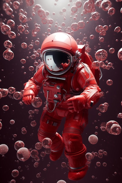 Free photo astronaut diving  digital art