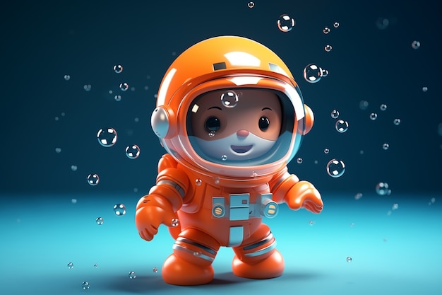 Astronaut diving digital art