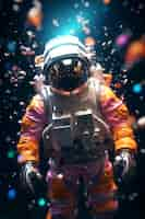 Free photo astronaut diving digital art