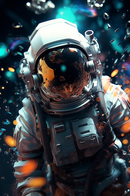 Free photo astronaut diving digital art