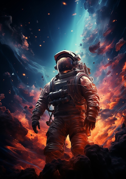 Free Photo astronaut diving  digital art