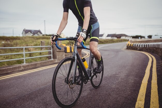 Athlete riding his bicycle