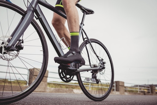 Athlete riding his bicycle