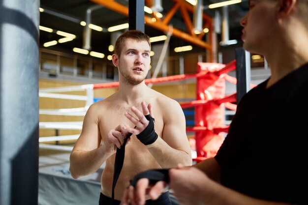 Athletes Repairing to Training in Boxing Club