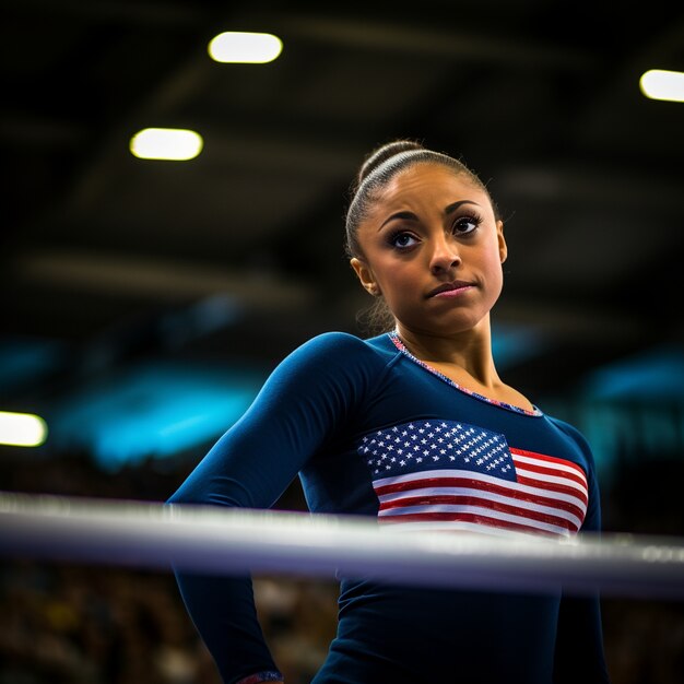 Athletic person practicing gymnastics