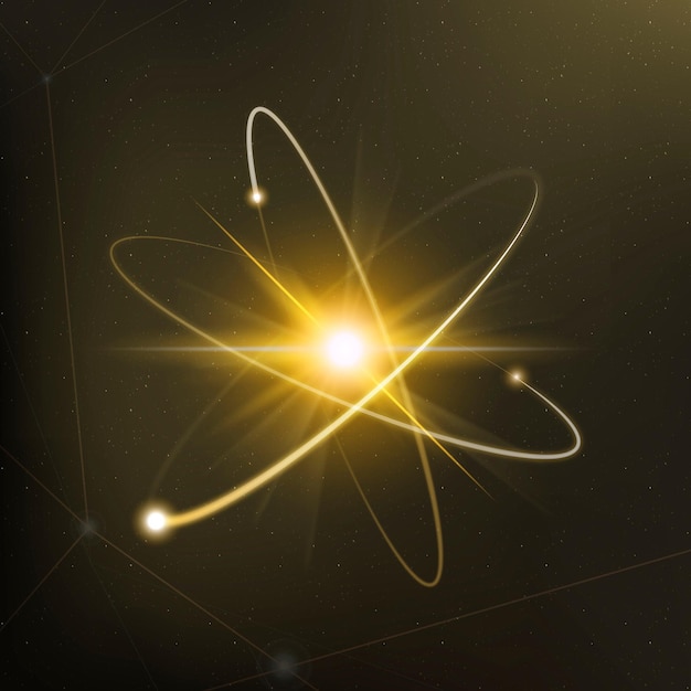 Free photo atom science biotechnology gold neon graphic