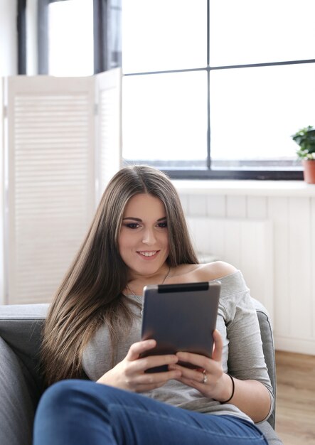 Attractive woman at home