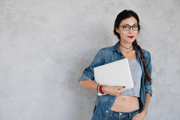 Attractive woman with laptop