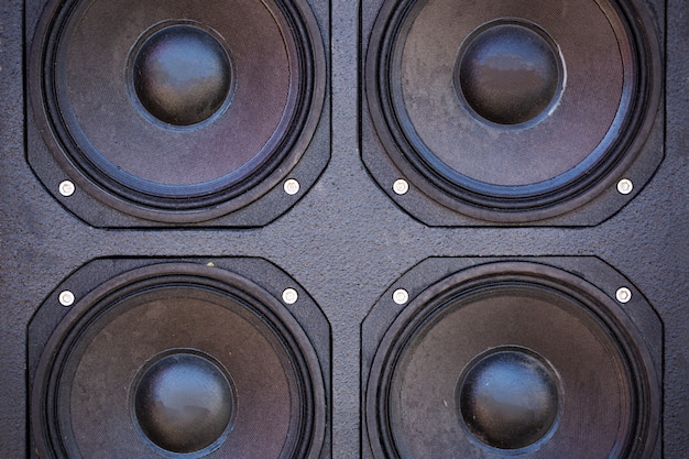 Free Photo audio columns are a system of several pieces. close-up audio systems