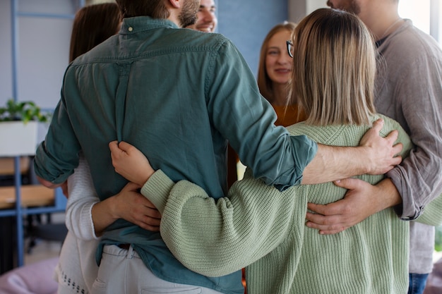 Free photo authentic group therapy meeting