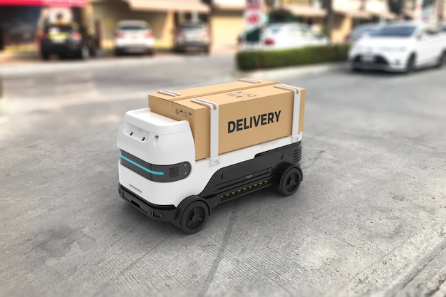 Free Photo autonomous delivery robot