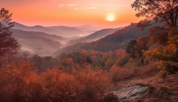 Free photo autumn forest glows with vibrant multi colored leaves generated by ai