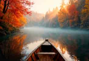 Free photo autumn forest lake landscape