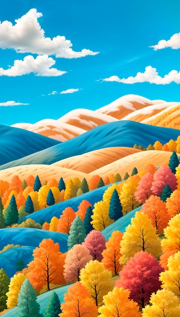 Free photo autumn landscape background illustration