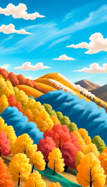 Autumn landscape background illustration