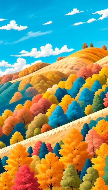 Autumn landscape background illustration