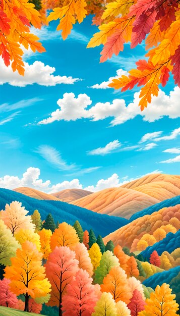 Autumn landscape background illustration