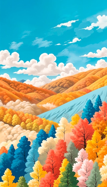 Free Photo autumn landscape background illustration