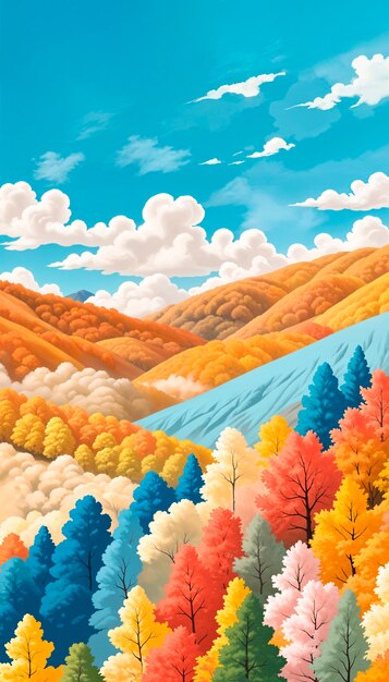 Autumn landscape background illustration