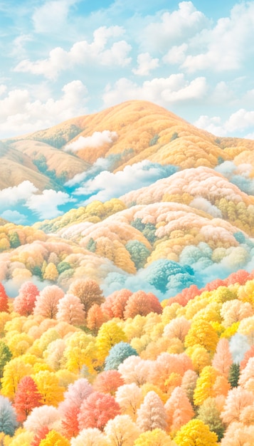 Free Photo autumn landscape background illustration