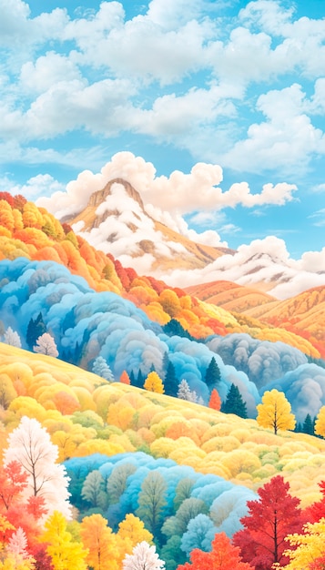 Autumn landscape background illustration