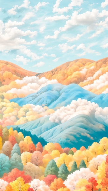 Autumn landscape background illustration