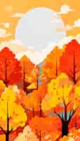 Free photo autumn landscape background illustration